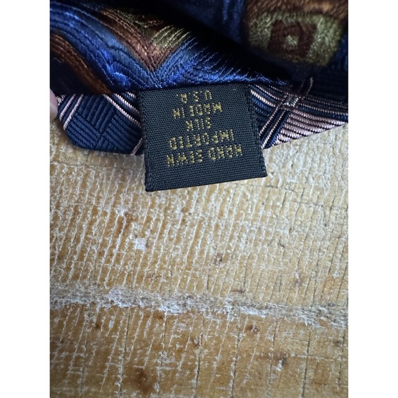 Robert Talbott Neck Tie Geometric Hand Sewn Silk Navy Pink - Picture 5 of 7